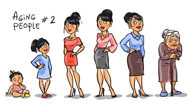 Women at different ages - Vector, Image