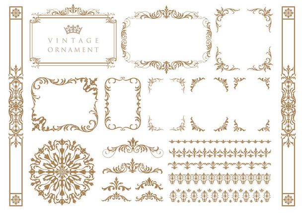 ornamento floral vintage. marcos vectoriales decorativos y bordes. - Vector, Imagen