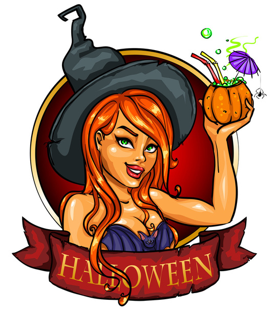 Halloween boszorkány - Vektor, kép