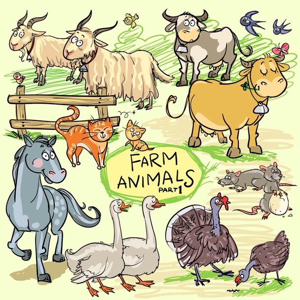 Animales de granja
 - Vector, imagen