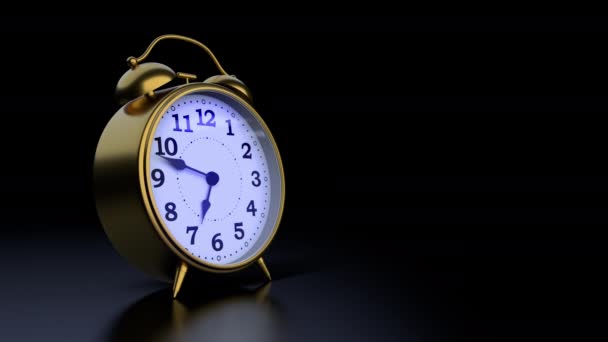 O tempo passa no despertador clássico na hora do crepúsculo - Filmagem, Vídeo