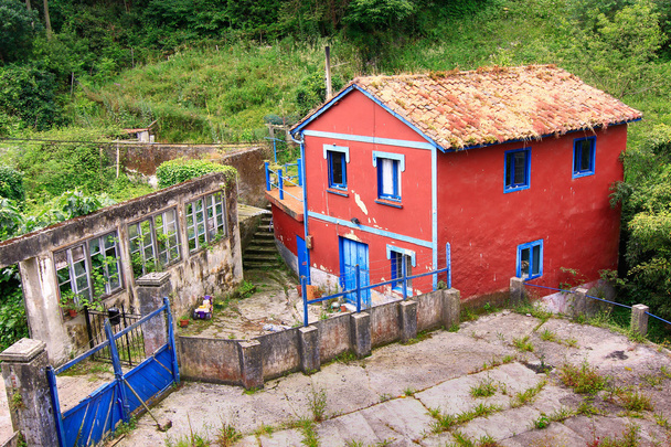 leuchtend farbige Häuser typisch für dieses touristische Fischerdorf - Foto, Bild