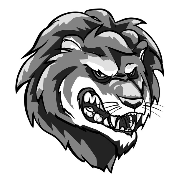 θυμωμένος λιοντάρι μασκότ - Διάνυσμα, εικόνα