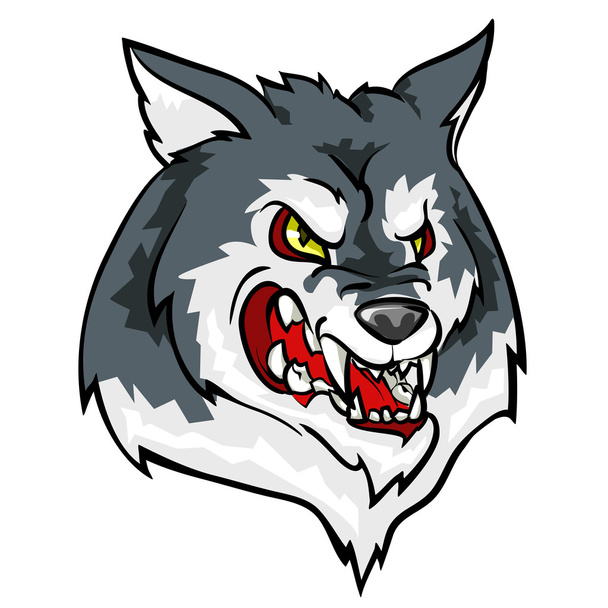 Mascote de lobo irritado
 - Vetor, Imagem