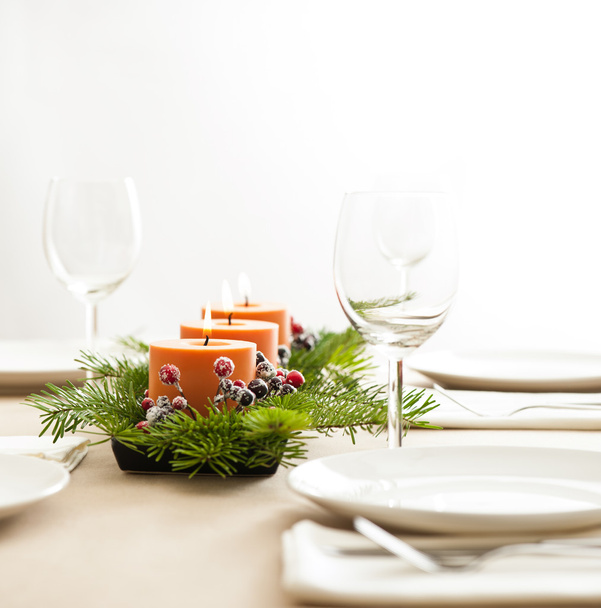 Navidad cena mesa ajuste - Foto, imagen