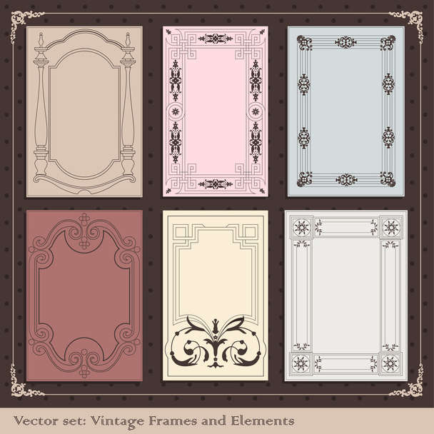 Vintage elements for frame or book cover, card - Вектор,изображение