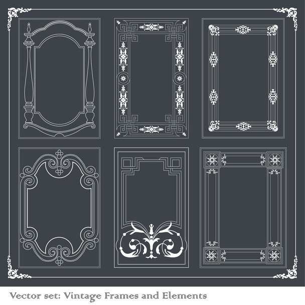 Vintage elements for frame or book cover, card - Vetor, Imagem