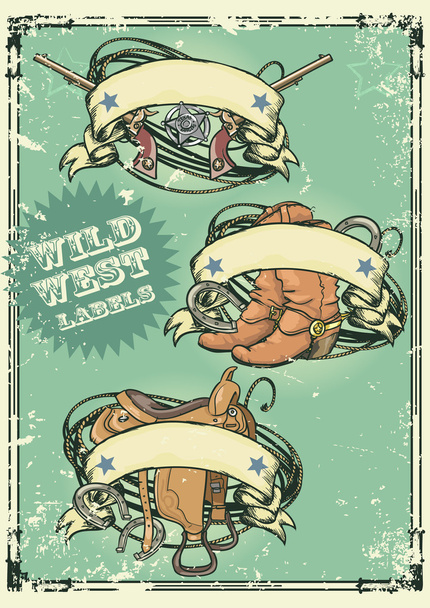 Logos de style rétro Wild West
 - Vecteur, image