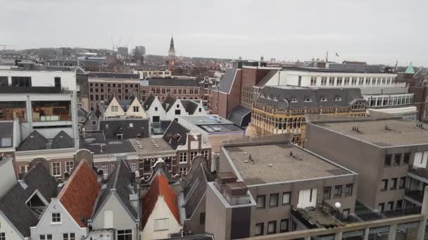 Luchtfoto van de stad amsterdam tijdens de winter - Video