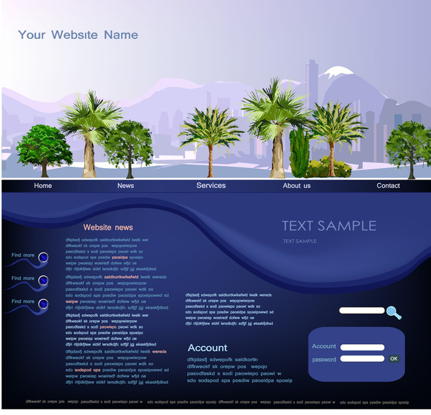 Web page template, Travel to the sea side concept - Vetor, Imagem
