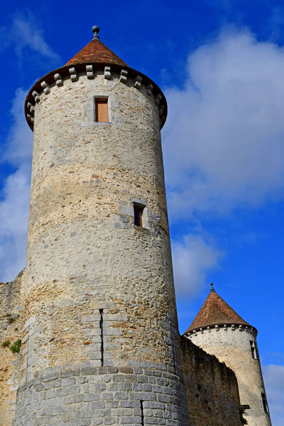 Blandy les Tours, France - august 21 2020 : the historical castle of the 13th century - Fotografie, Obrázek
