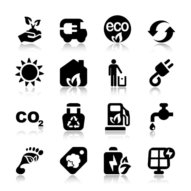 flat icons ecology set1 with reflex - Vector, Imagen