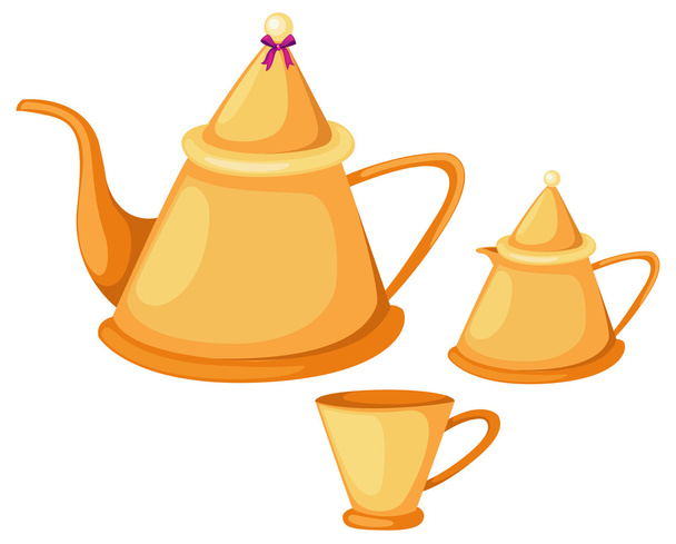 Tea pot set - Vector, Image