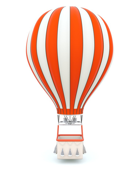 Red hot air balloon isolated on white - Photo, image