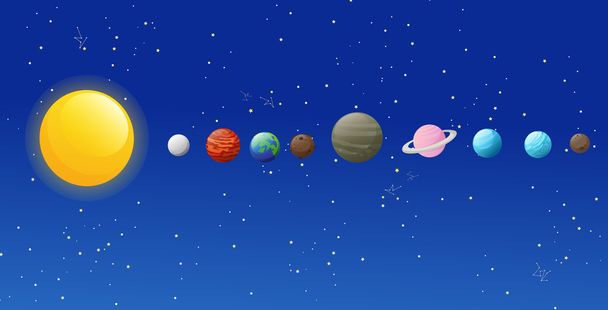 Solar system icons - Vector, Image