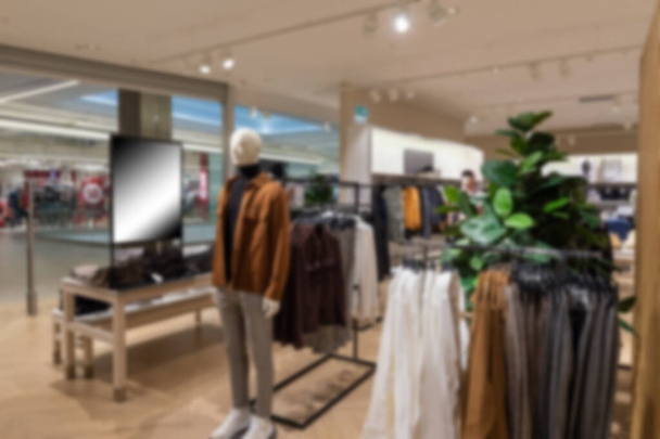 foto borrosa: lujo y nuevo interior de moda de la tienda de tela - Foto, Imagen
