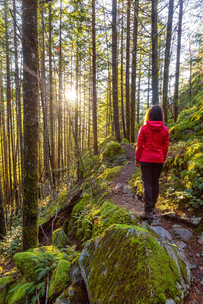 Adventurous Girl Hiking in Canadian Nature - Fotografie, Obrázek