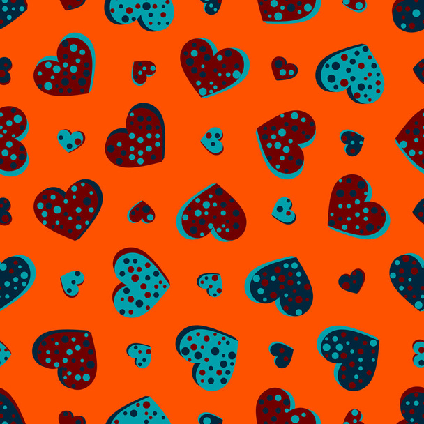 Seamless abstract pattern with hearts. Creative kids texture for fabric, wrapping, textile, wallpaper, apparel. Vector illustration. - Вектор,изображение