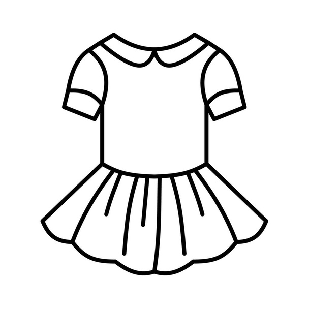 Outline, eenvoudige vector baby jurk pictogram geïsoleerd op witte achtergrond. eps - Vector, afbeelding