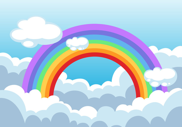 Rainbow and clouds in the sky - Vector, Imagen