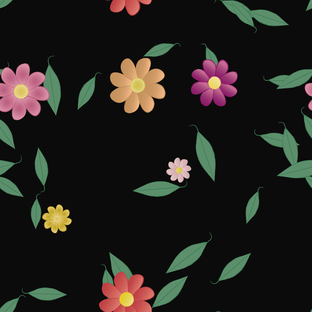 beautiful floral seamless background, vector illustration - Vettoriali, immagini