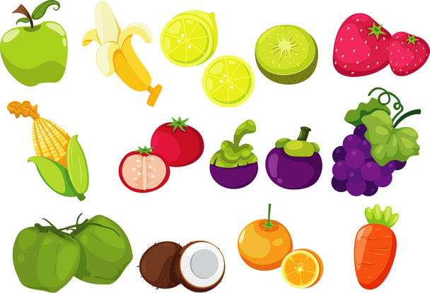 Συλλογή φρούτων και λαχανικών - Διάνυσμα, εικόνα