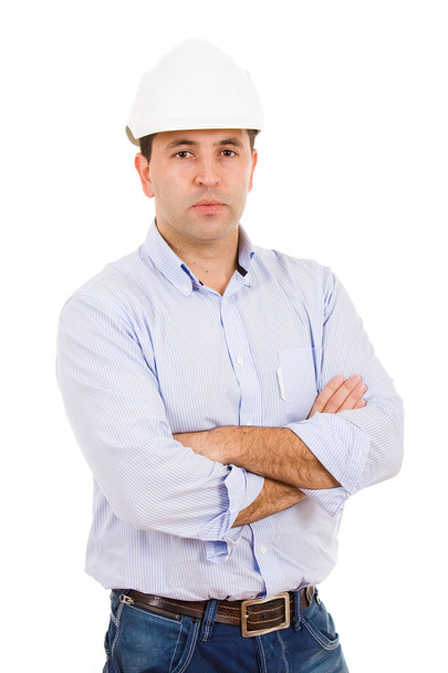Engineer with white hat - Fotoğraf, Görsel