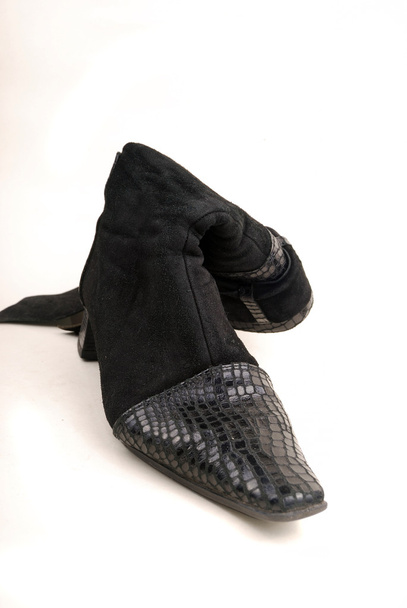 Black shine woman boot - Fotoğraf, Görsel