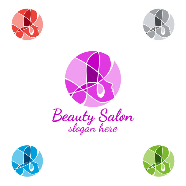 Logo Salon Fashion dla Fryzjera Piękna, Kosmetyki, lub Boutique Design - Wektor, obraz