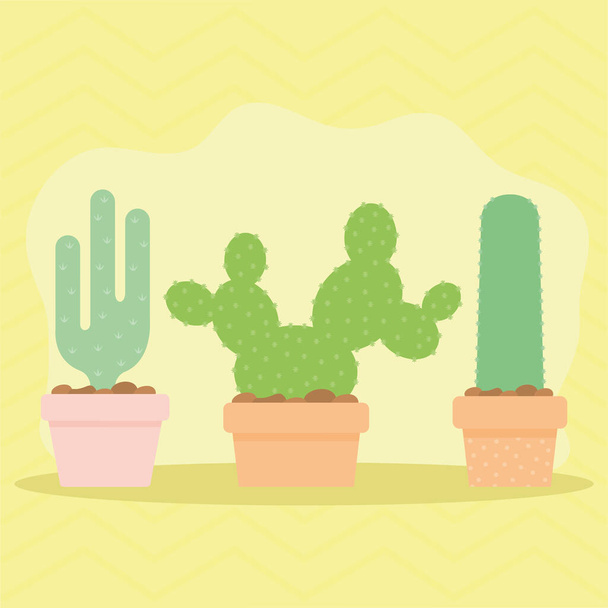 gruop trzech ikon kaktusa - Wektor, obraz