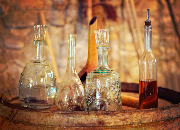 Old ware in a wine cellar - Zdjęcie, obraz