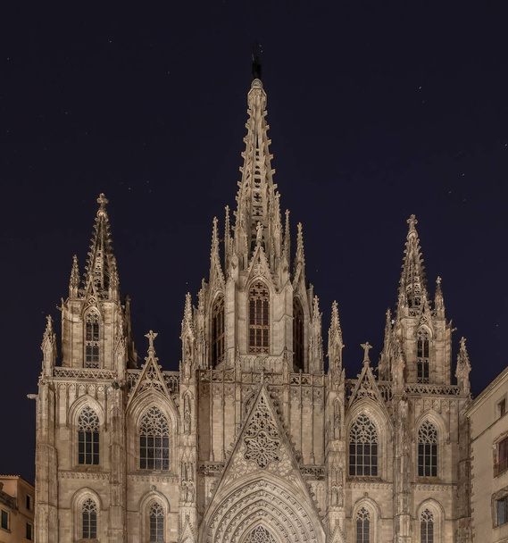 Katedrála v Barceloně v noci - Fotografie, Obrázek