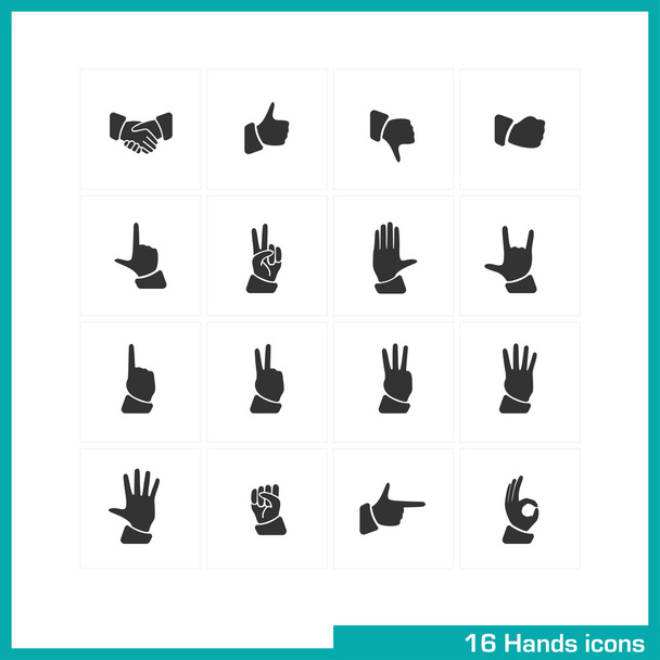 Hands gestures icon set. - Vector, Image
