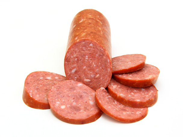 Sausage cut by slices - Photo, Image