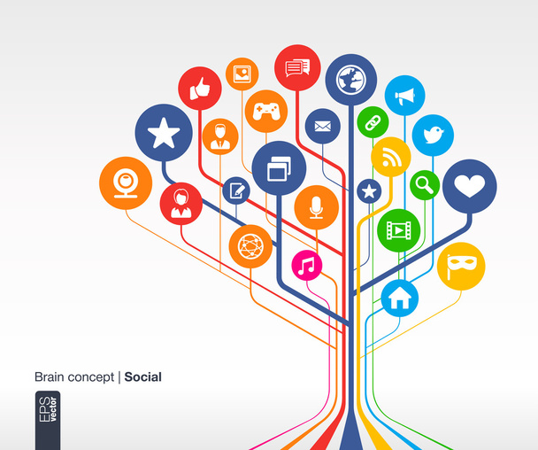Sosiaalisen median tausta linjat ja ympyrät
 - Vektori, kuva