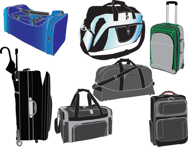 Travel bags collection - vector - Vettoriali, immagini