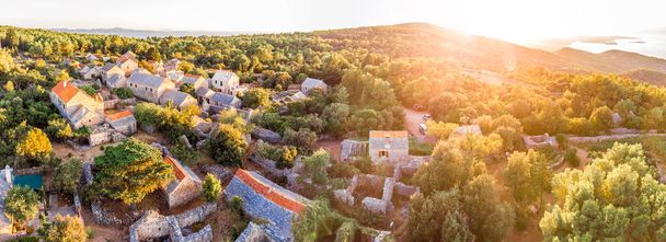 Aerial view of village of Humac in Croatia - Photo, Image