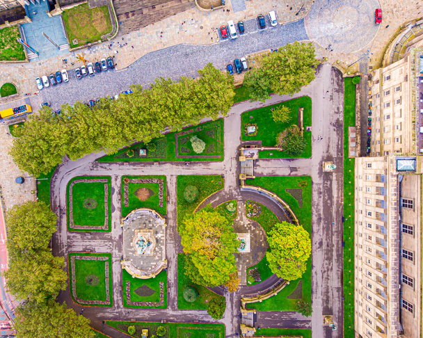 Aerial view of St John's Gardens in Liverpool, England - Photo, Image
