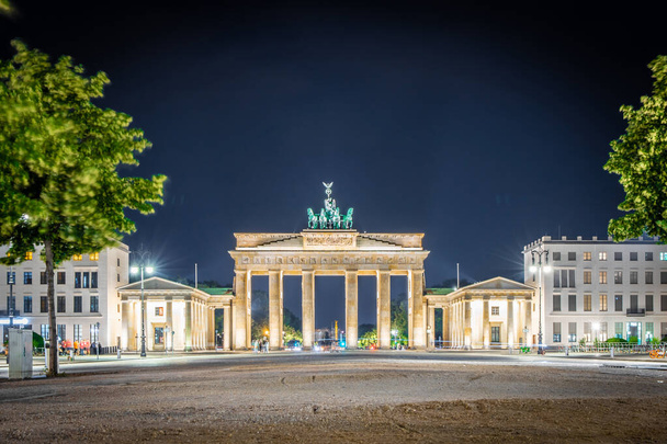 Brandenburg gate at twilight in summer, Berlin - Photo, Image