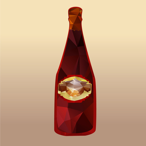 polygonale Flasche auf hellem Hintergrund - Vektor, Bild
