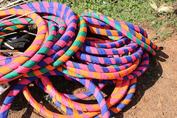 Closeup of Multicolor Rings - Photo, Image