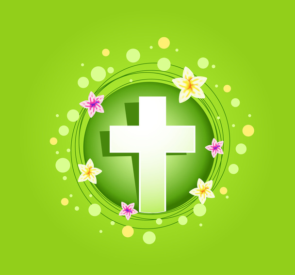 Easter religious cross spring card - Фото, зображення