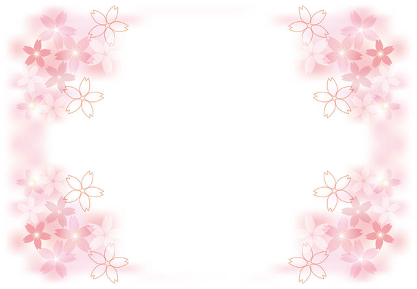 Hintergrund-Illustration mit Kirschblüten und Unschärfe. - Vektor, Bild