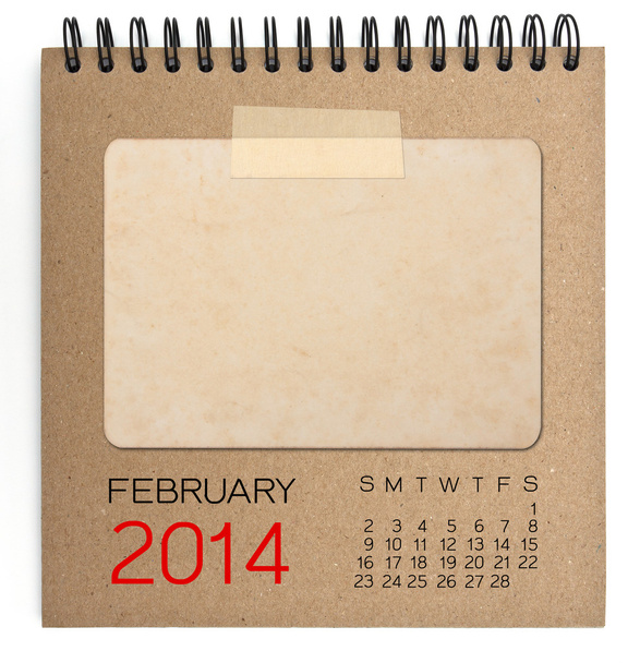 2014 Calendario portátil marrón con foto en blanco viejo
 - Foto, Imagen