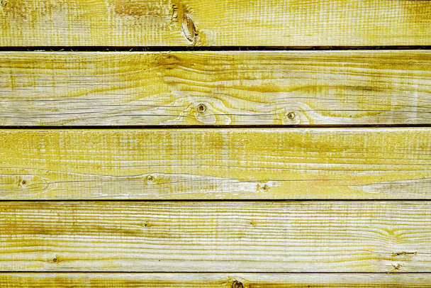 Shabby yellow colored wooden planks. Wood Background - Foto, Imagen
