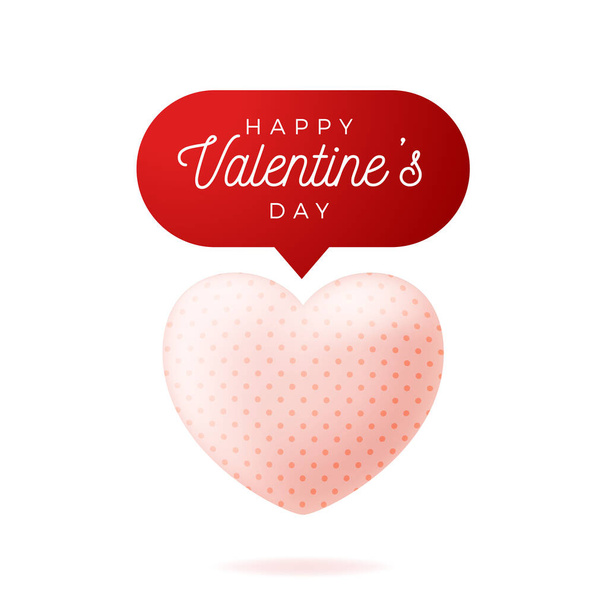 Κάρτα ή Flyer Valentine ρεαλιστική ροζ καρδιά Όπως μετρητή, σχόλιο οπαδός και το σύμβολο κοινοποίησης διανυσματική απεικόνιση απομονώνονται σε λευκό. - Διάνυσμα, εικόνα