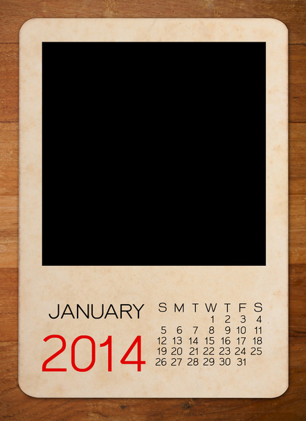 Calendario 2014 en la vieja foto vacía
 - Foto, Imagen