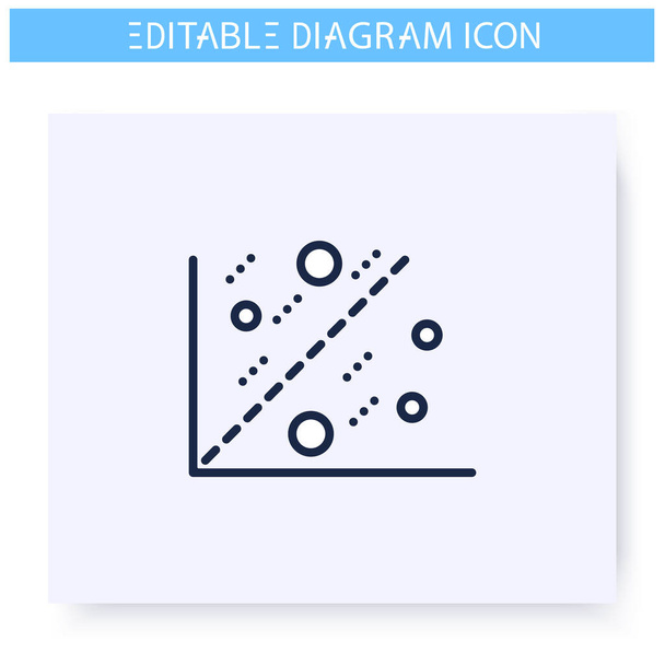 Scatter plot line icon. Editable illustration - Vector, Image