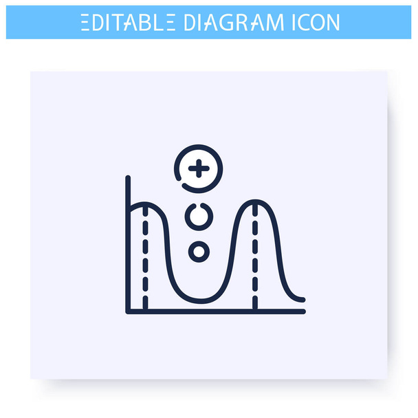 Icono de línea de gráfico de función. Ilustración editable - Vector, Imagen