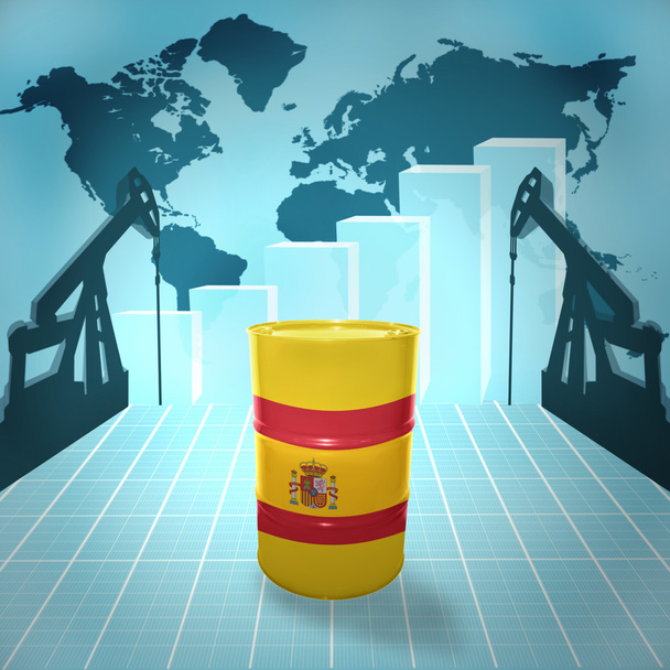 barel ropy s vlajkou Španělska - Fotografie, Obrázek